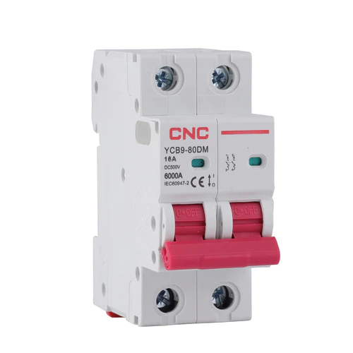 Модульный автоматический выключатель YCB9-80DM, 2Р, 2А, С, 6кА, постоянный ток, DC 500V, CNC