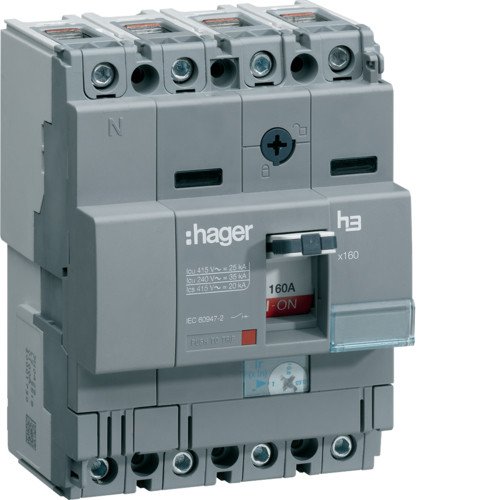 Автоматичний вимикач HHA081H x160, In=80A, 4п, 25kA, Hager