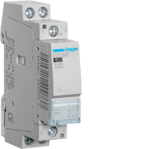 Контактор Hager ESC227 25A 230В 1НВ+1НЗ