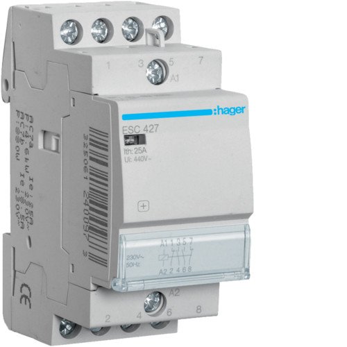 Контактор Hager ESC427 25A 230В 2НВ+2НЗ