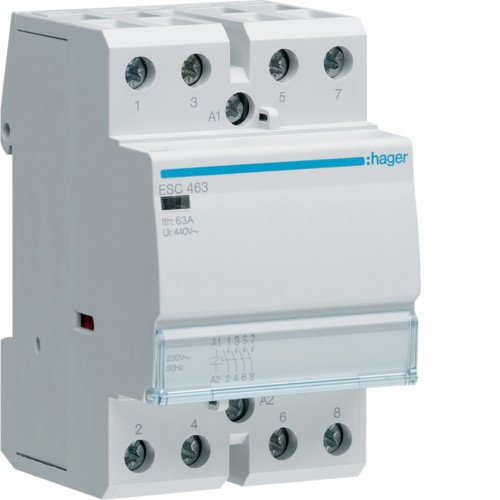 Контактор Hager ESC463 63A 230В 4НВ