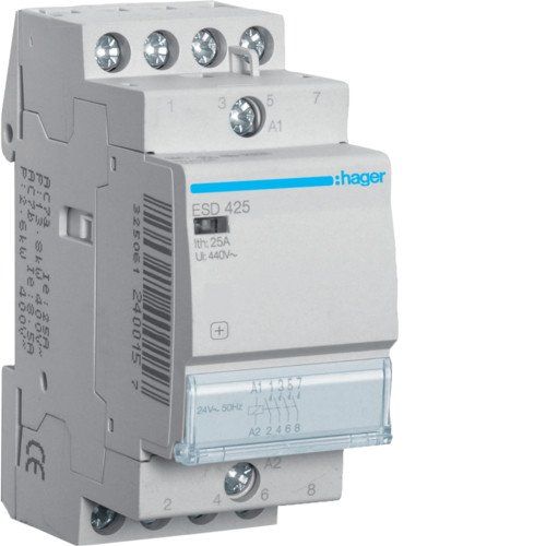 Контактор Hager ESD425 25A 24В 4НВ