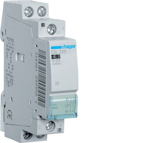 Контактор Hager ESL225 25A 8/12В 2НВ