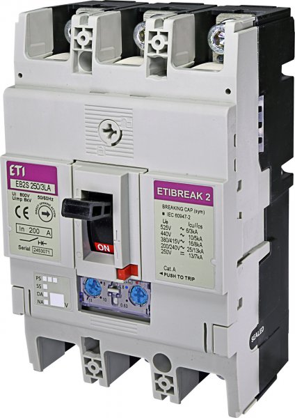 Автоматический выключатель ETI 4671887 EB2S 160/3LA 200А 3P (16kA регулируемый)