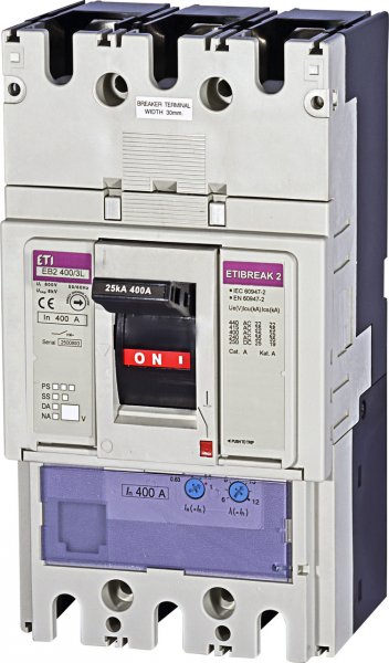 Автоматичний вимикач ETI 4671092 EB2 400/3L 400А 3Р 25kA