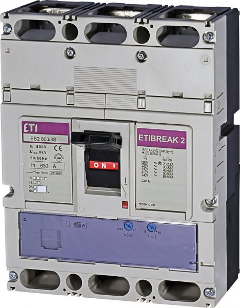 Автоматический выключатель ETI 4672160 EB2 800/3S 630A 3Р 50kA