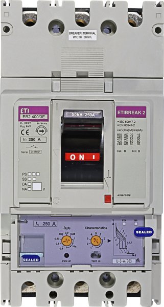 Автоматичний вимикач ETI 4671111 EB2 400/3E 250А 3Р 50kA