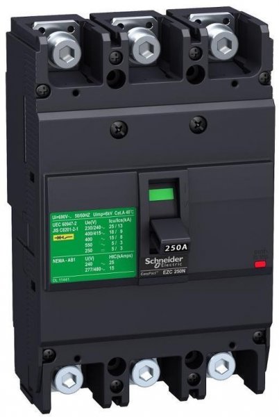 EZC250N3125 Автоматический выключатель EasyPact EZC250N 125A 3P3T 25кA Schneider