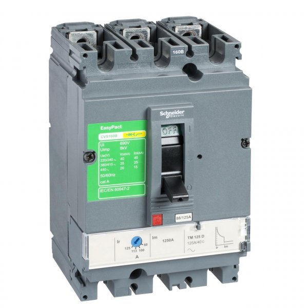 LV510306 Автоматичний вимикач EasyPact CVS100B TM80D 80A 3P3D 25кA Schneider