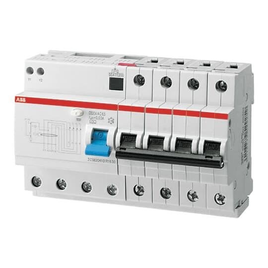 Дифференциальный выключатель DS204AC-C32/0,03 4P C 32A 6кА тип АС 30mA ABB 2CSR254001R1324