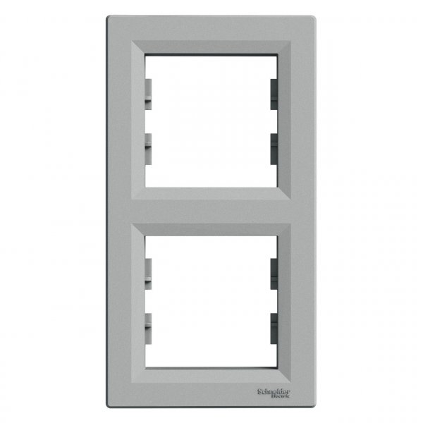 EPH5810261 Рамка двухместная вертикальная алюминий Asfora Schneider Electric