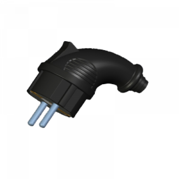 Вилка угловая (переносна) РС-К012К  2P+PE, 16А, 250В, IP44, ElectrO