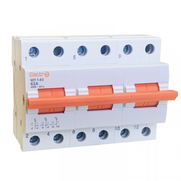 Переключатель нагрузки трехпозиционный МП1-63 3P 100A I-0-II 230B/400B Electro