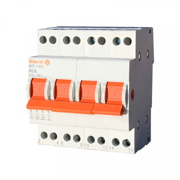 Переключатель нагрузки трехпозиционный МП1-63 4P 63A I-0-II 230B/400B Electro