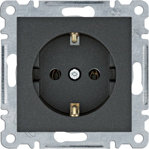 WL1053 Розетка с з/к Lumina черная 16А/230В Hager