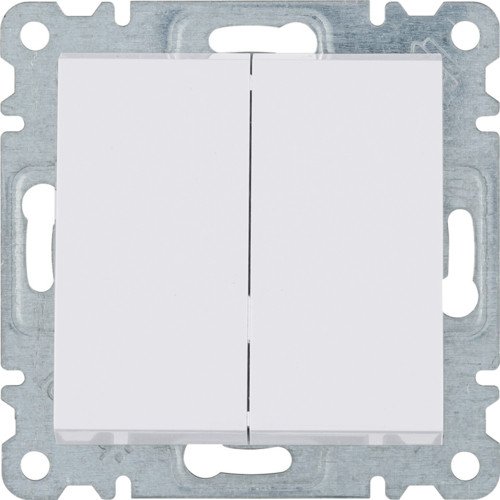 WL0040 Вимикач 2-клавішний Lumina білий 10АХ/230В Hager