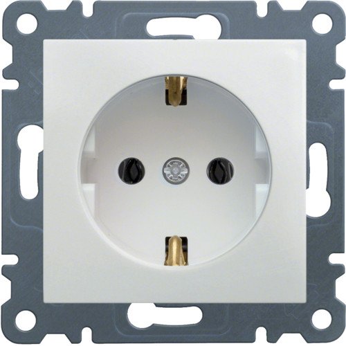 WL1050 Розетка с з/к Lumina белая 16А/230В Hager