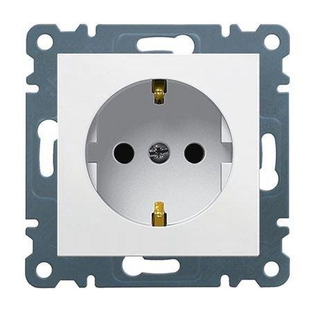 WL1060 Розетка с з/к с защитой контактов Lumina белая 16А/230В Hager
