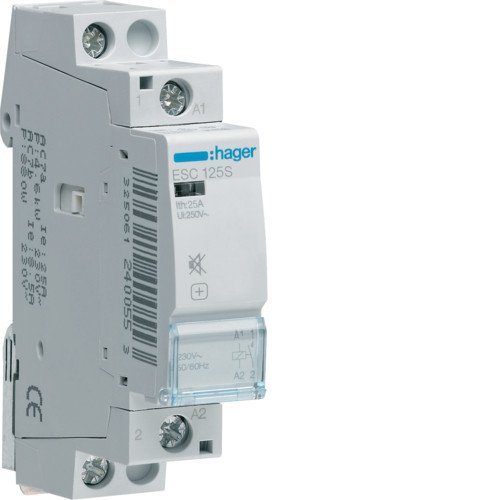 Контактор безшумний Hager ESC125S 25A 230В 1НВ