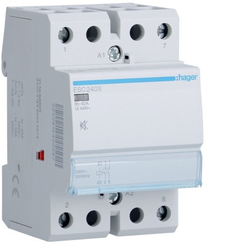 Контактор бесшумный Hager ESC240S 40A 230В 2НО