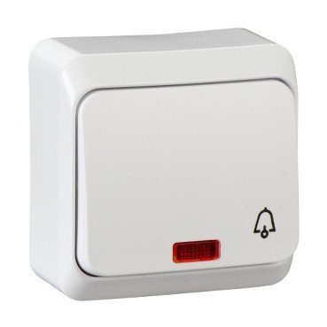 WDE001015 Prima Вимикач 1-клавішний, світловий індикатор, символ дзвоника, Schneider Electric