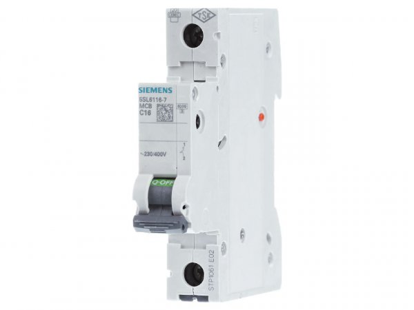 Автоматичний вимикач SIEMENS 230/400V 6кА 1-пол. C 16A 5SL6116-7
