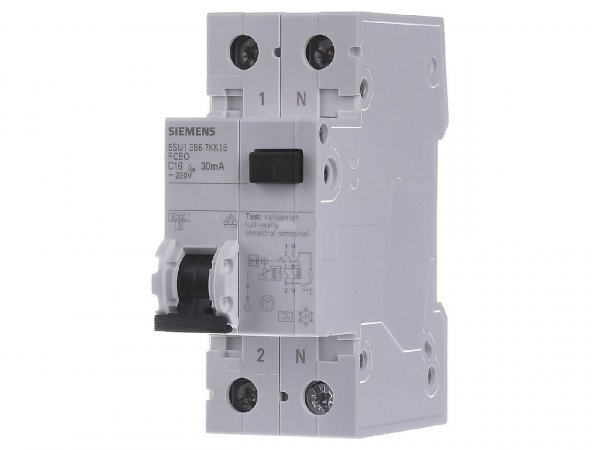 Диференційний вимикач SIEMENS тип AC 30мА 1+N-P B16 6кA 5SU1356-0KK16