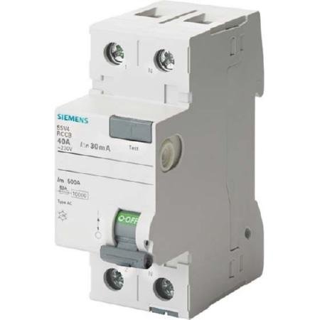 5SV4312-0 Пристрій захисного вимкнення (ПЗВ) Siemens АС 2P 25А/30мА 230В