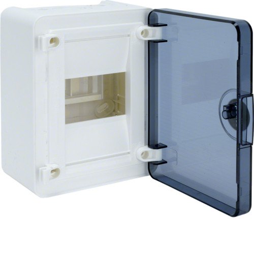 VS104TD Щит GOLF на 4 модуля (1х4) внешний монтаж, прозрачная дверца, Hager