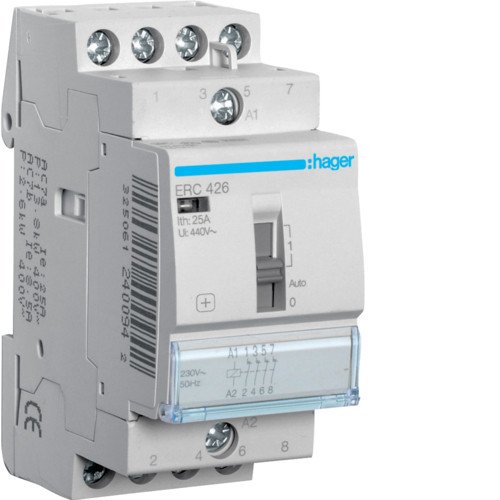 ERC426 Контактор с ручным управлением 25A 4НЗ 230В Hager
