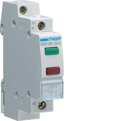 SVN126 Индикатор двойной LED 230В зеленый и красный Hager