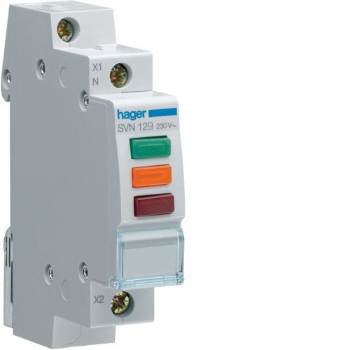 SVN129 Индикатор тройной LED 230В красный-зеленый-оранжевый Hager