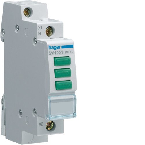 SVN221 Индикатор тройной LED 230В 3 зеленых Hager