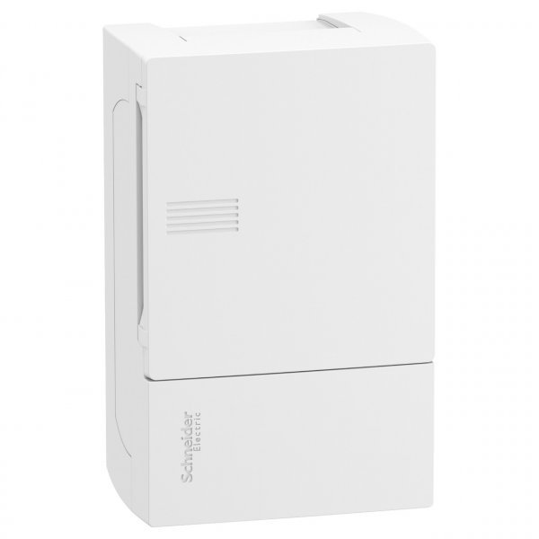 MIP12104 Щит навесной Resi9 Mini Pragma 4 модуля 1 ряд (1х4) белый с белой дверцей Schneider Electric