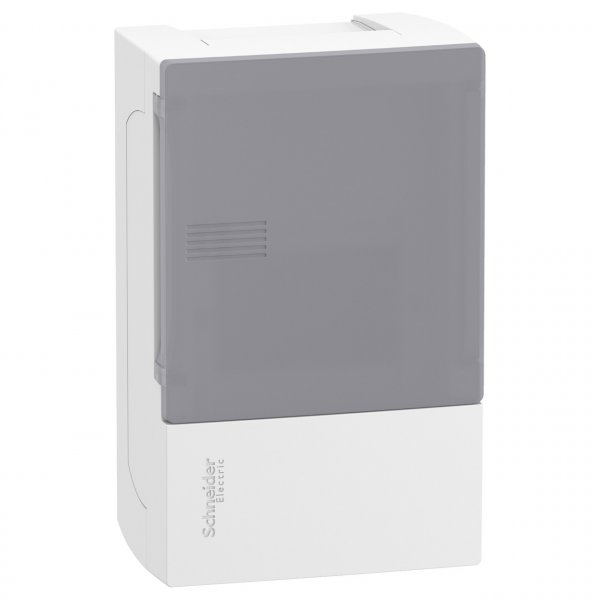 MIP12104T Щит навісний Resi9 Mini Pragma 4 модуля 1 ряд (1х4) білий димчасті дверцята Schneider Electric