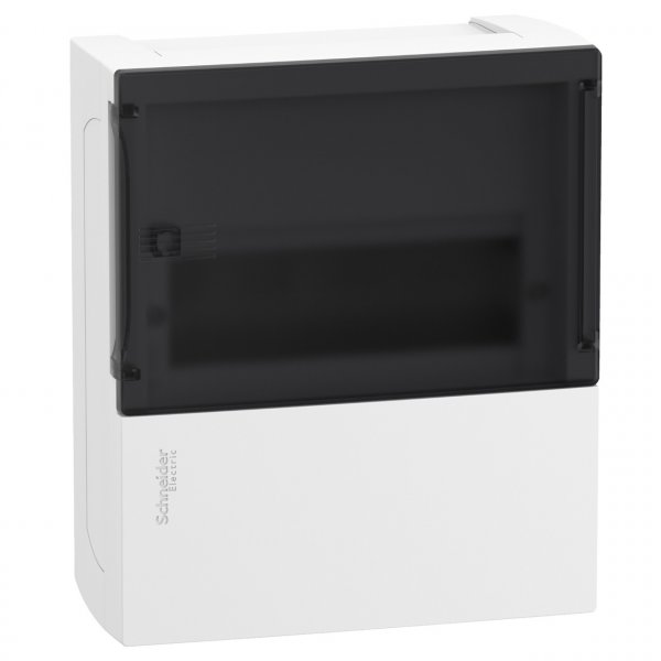 MIP12108S Щит навесной Resi9 Mini Pragma 8 модулей 1 ряд (1х8) белый прозрачная дверь Schneider Electric