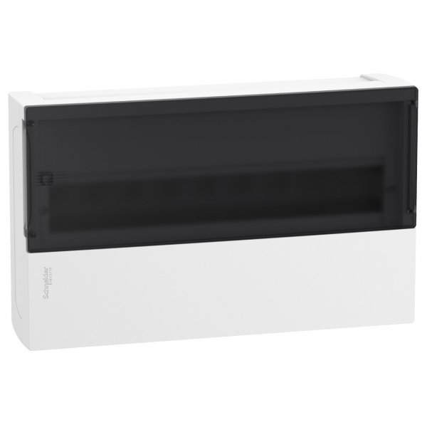 MIP12118S Щит навесной Resi9 Mini Pragma 18 модулей 1 ряд (1х18) белый прозрачная дверь Schneider Electric