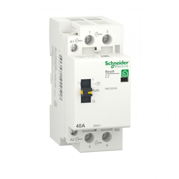 R9C20240 Контактор Resi9 1P+N 40A 2NO ~230В/50Гц Schneider Electric