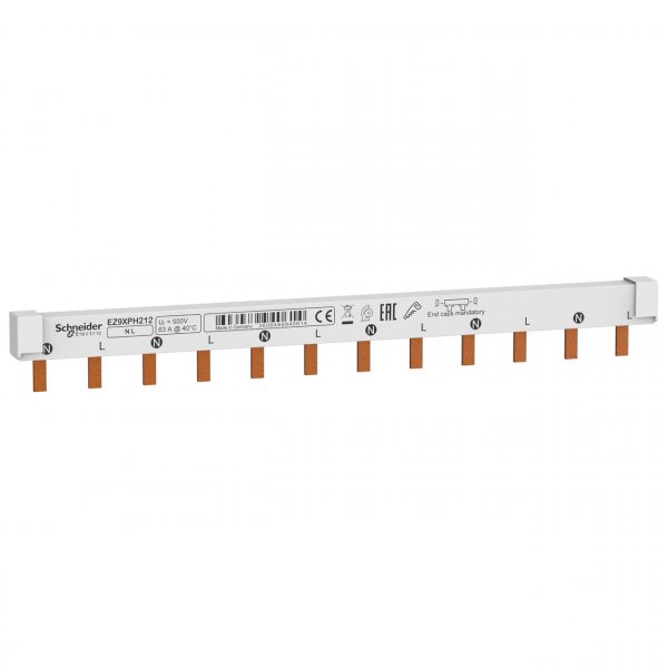 EZ9XPH212 Шина гребінчаста 63А 2P 12 модулів 18мм Schneider Electric