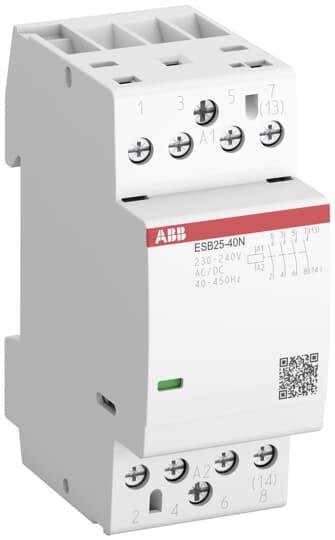 Модульний контактор ESB25-40N-06 4P 25A 4NO 230B AC/DC ABB 1SAE231111R0640
