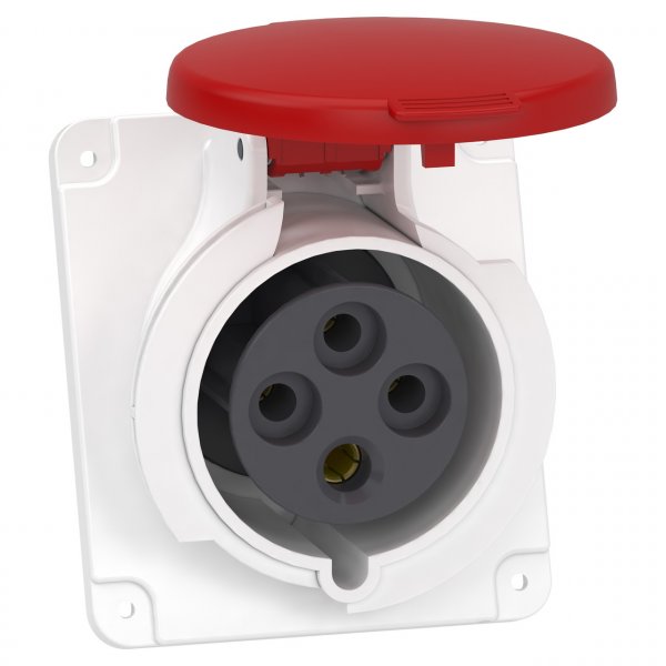 PKF32F434 Кабельна розетка стаціонарна прихованої проводки IP44 32А 3P+E 380В PratiKa Schneider Electric