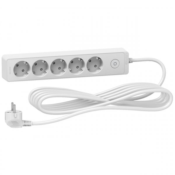 ST9455W Подовжувач на 5 розеток з заземленням білий 5 метрів Unica Extend Schneider Electric