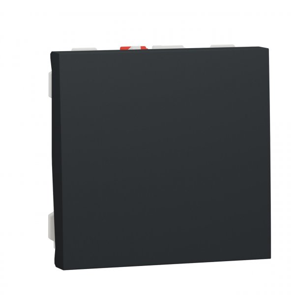 NU320654 Unica New Вимикач 1-клавішний кнопковий, сх. 1, 10A, 2 модуля, антрацит Schneider