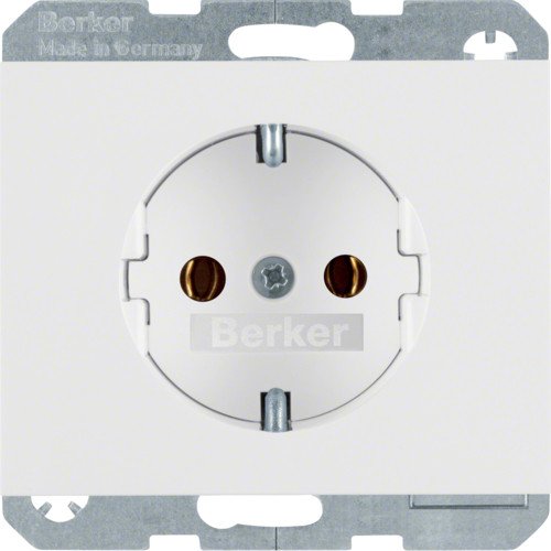 47157009 Розетка з з/к, полярна біла, 16А/250В K.1, Berker