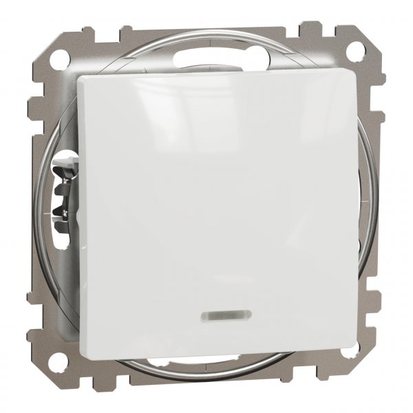 SDD111106L Одноклавішний перемикач з підсвіткою білий Sedna Design Schneider Electric