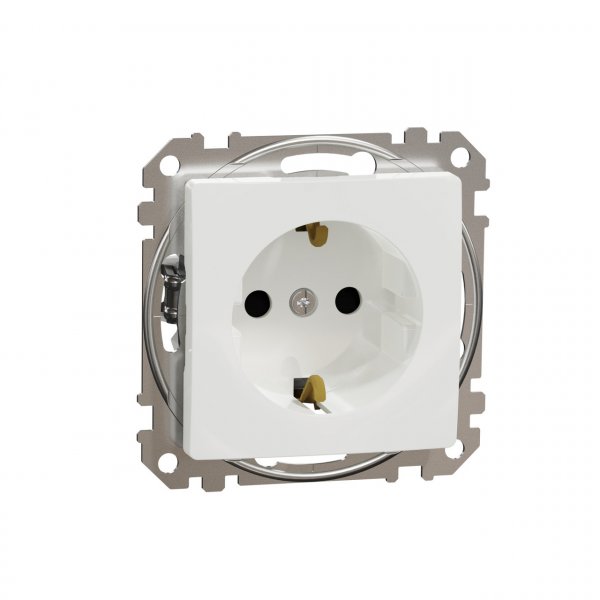 SDD111022 Розетка с заземлением и со шторками белый Sedna Design Schneider Electric