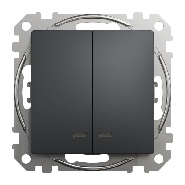 SDD114105L Двухклавишный выключатель с подсветкой черный Sedna Design Schneider Electric