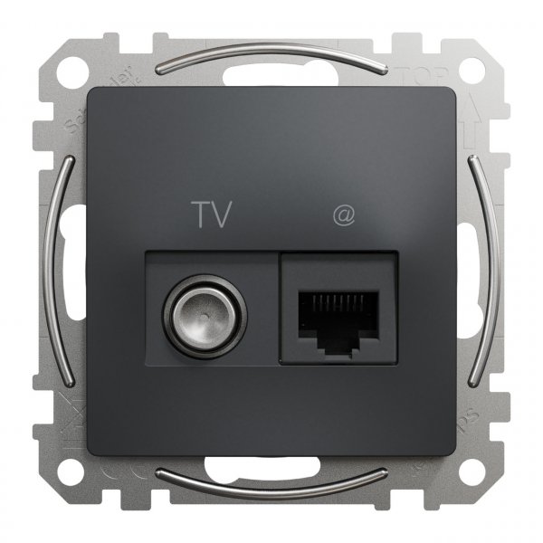 SDD114469T Розетка RJ45 категорія 6 UTP -TV чорний Sedna Design Schneider Electric