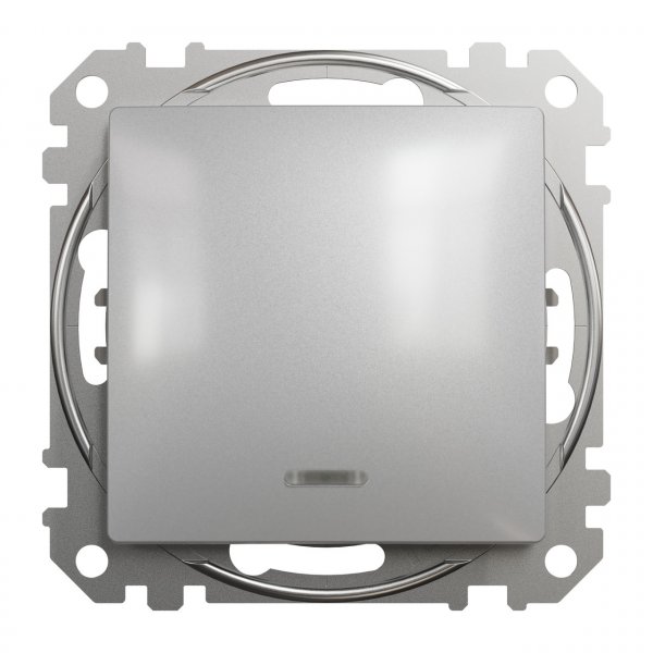 SDD113106L Одноклавишный переключатель с подсветкой алюминий Sedna Design Schneider Electric