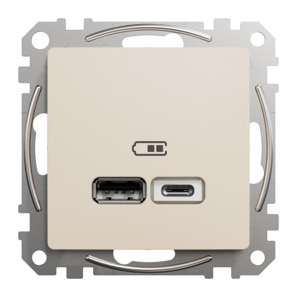 SDD112402 USB розетка тип A+C 2,4A бежевий Sedna Design Schneider Electric